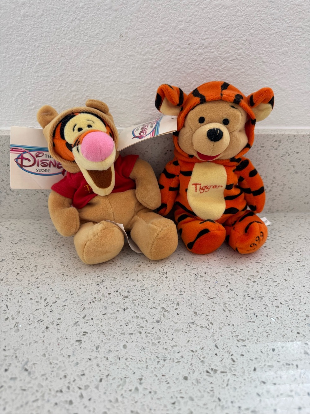 Vintage 1999 Collectable Disney Store Tigger& Pooh dressed as eachother